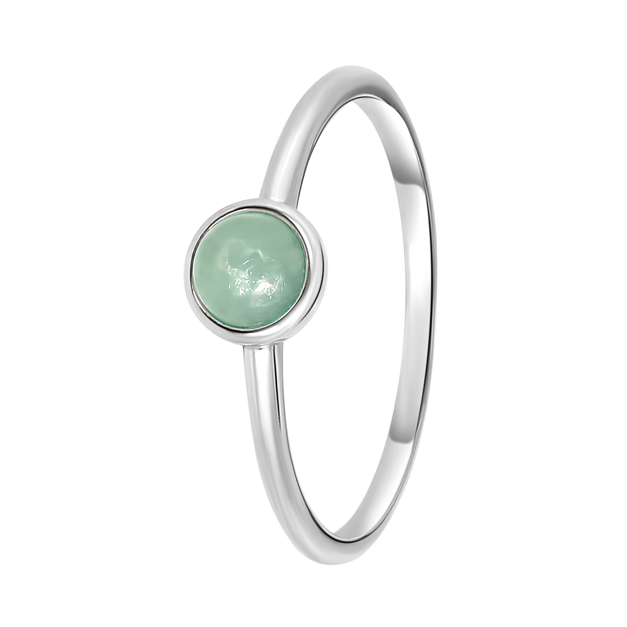 Zilveren ring rond amazonite Bali