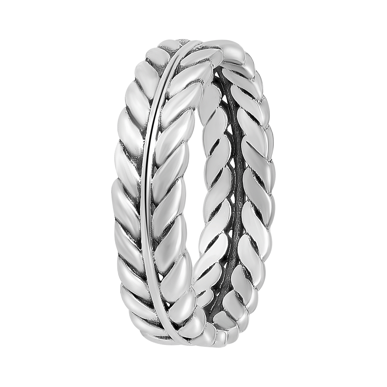 Zilveren ring blad Bali