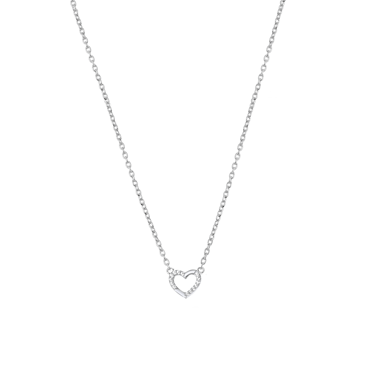 Kette aus 925 Silber Herz mit Zirkonia