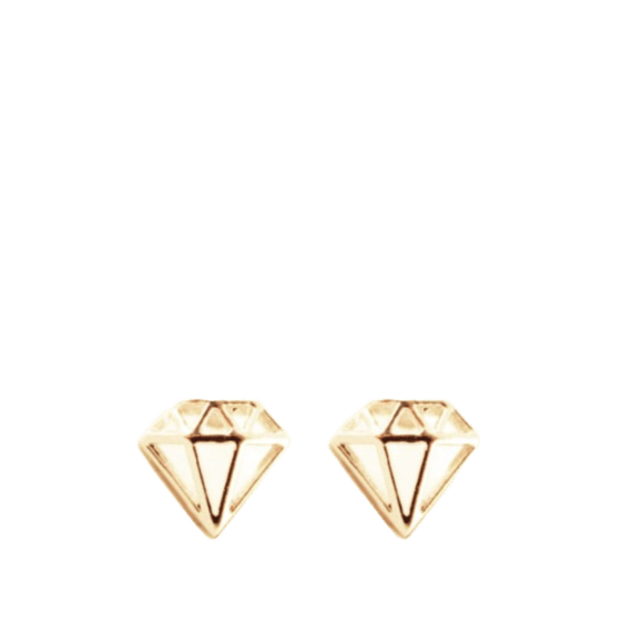 Goudkleurige byoux oorbellen diamantvorm