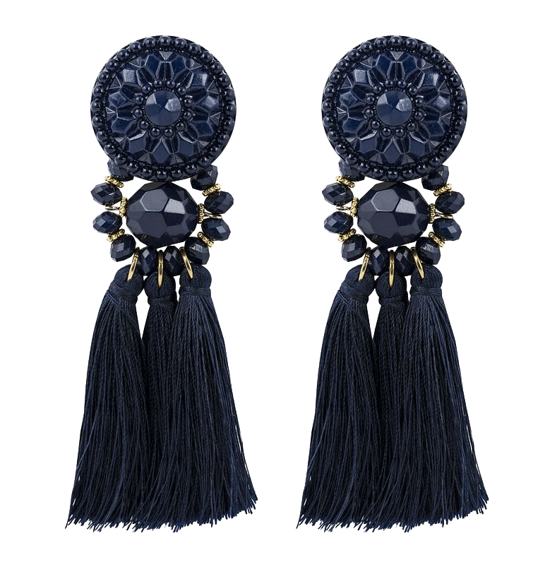 Bijoux goudkleurige oorknoppen met kwastjes voor dames