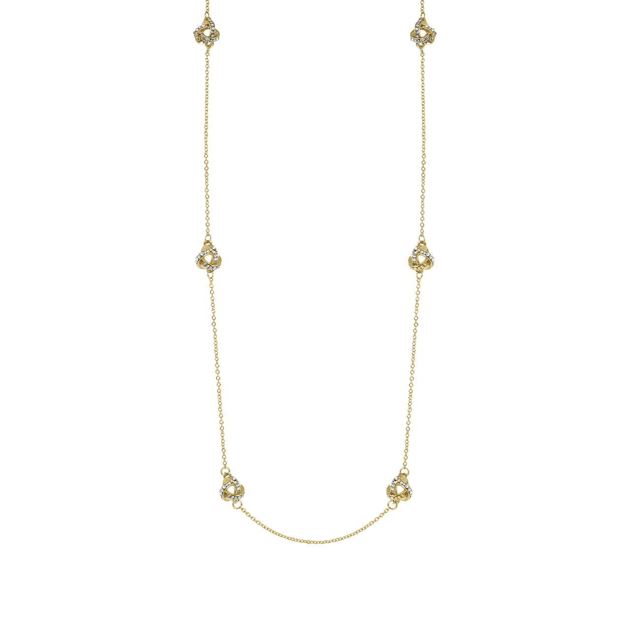 Goudkleurige byoux ketting met knoopjes