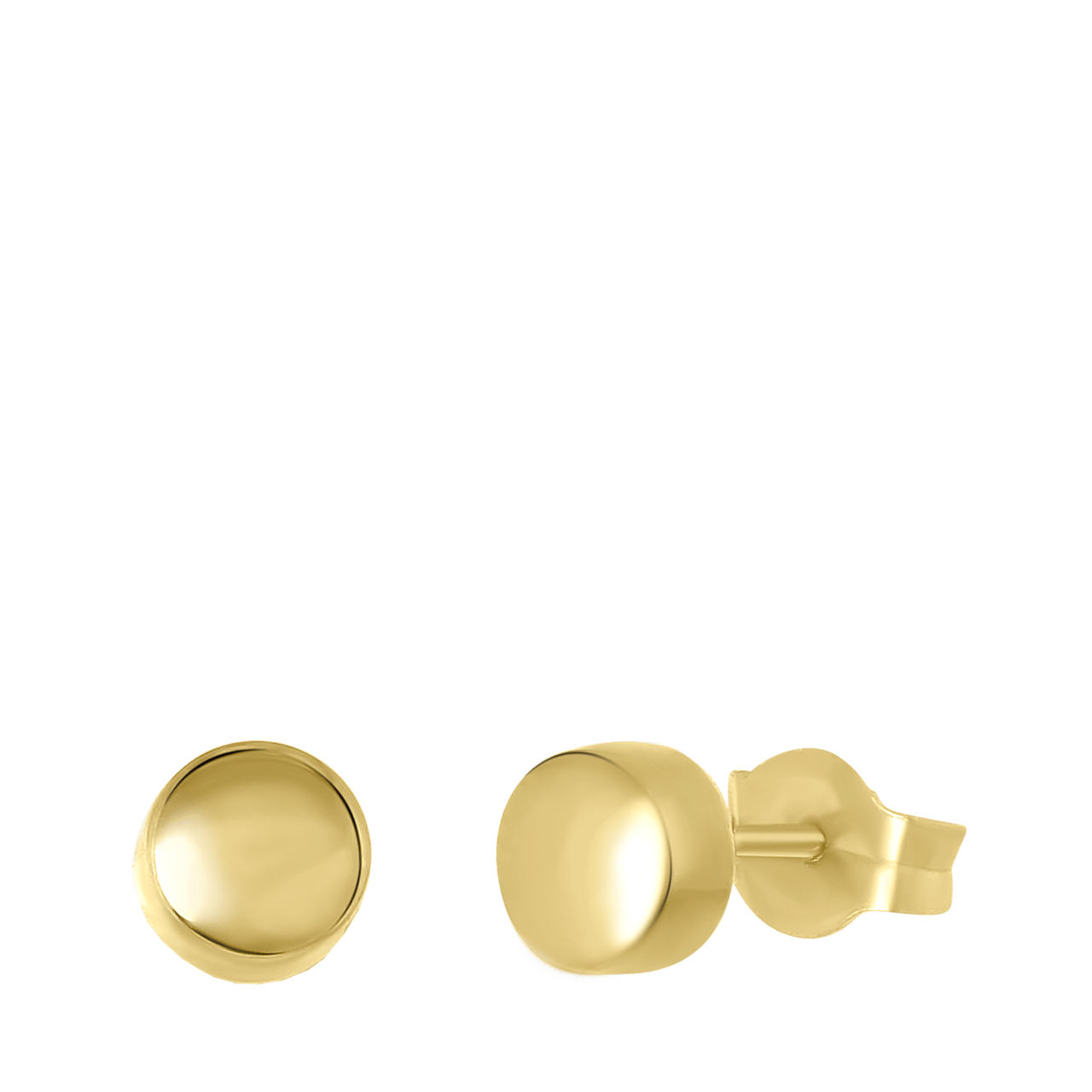 Runde Ohrringe aus 585 Gelbgold, 4 mm