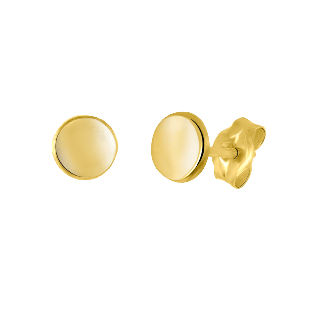 Runde Ohrringe aus 585 Gelbgold, 4 mm