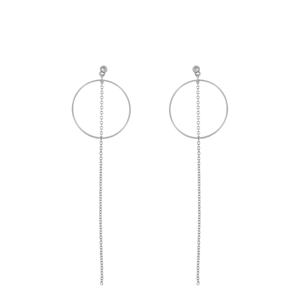 Bijoux zilverkleurige oorringhangers voor dames