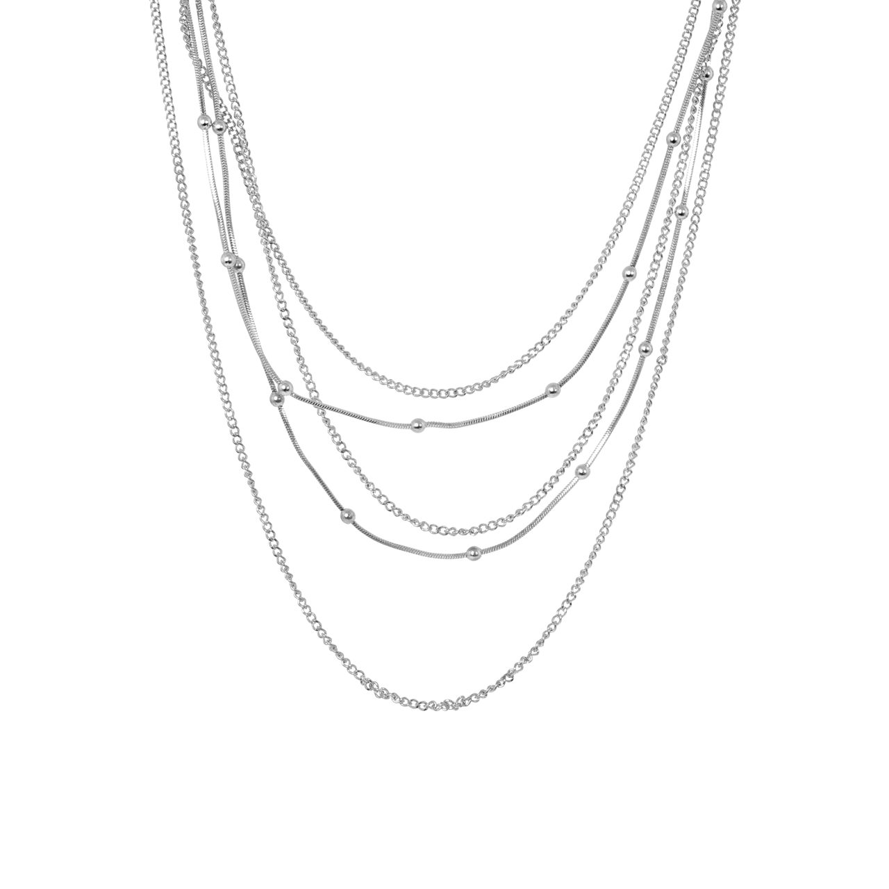 Byoux multi zilverkleurige ketting