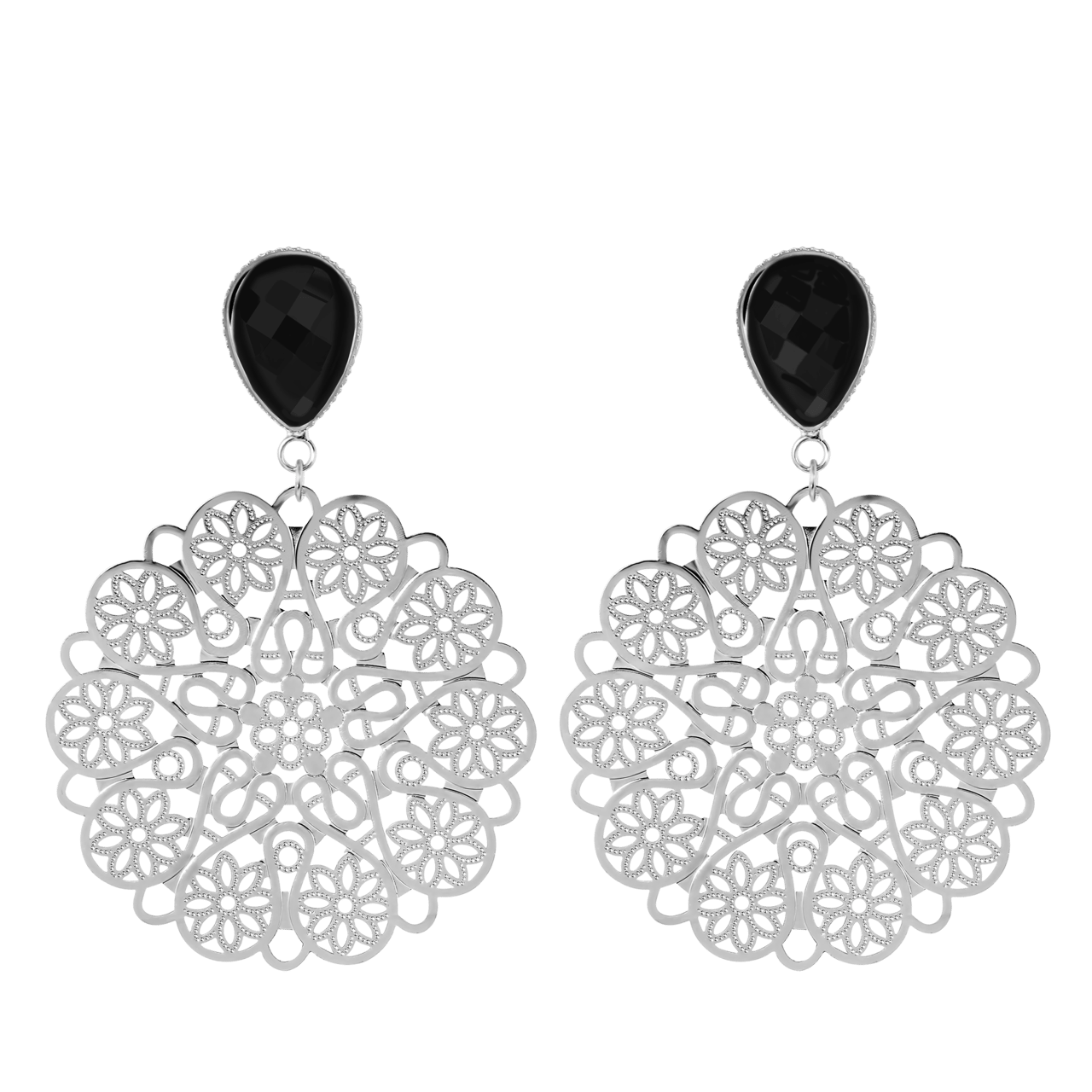 Bijoux zilverkleurige oorknoppen voor dames