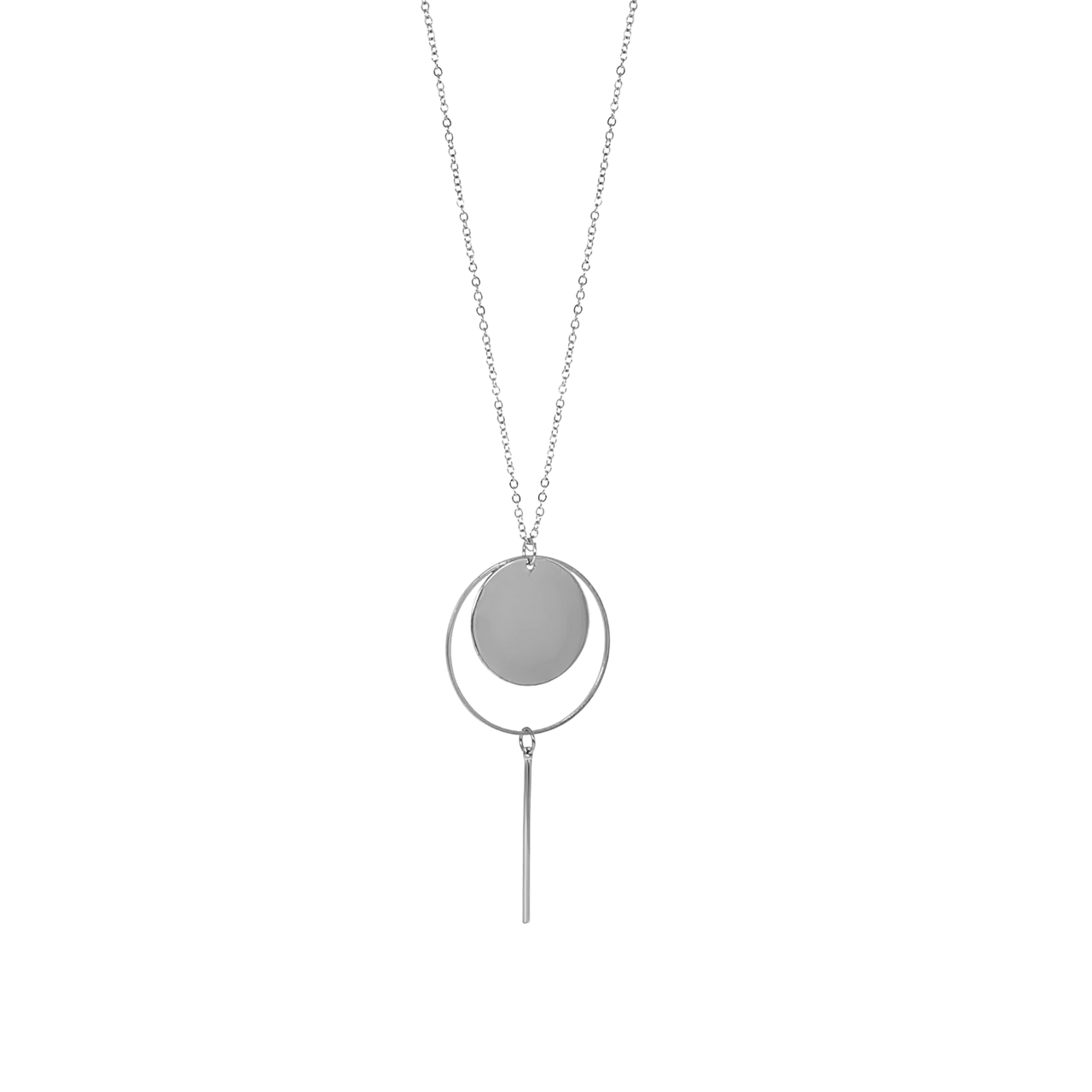 Bijoux zilverkleurige ketting met hanger voor dames