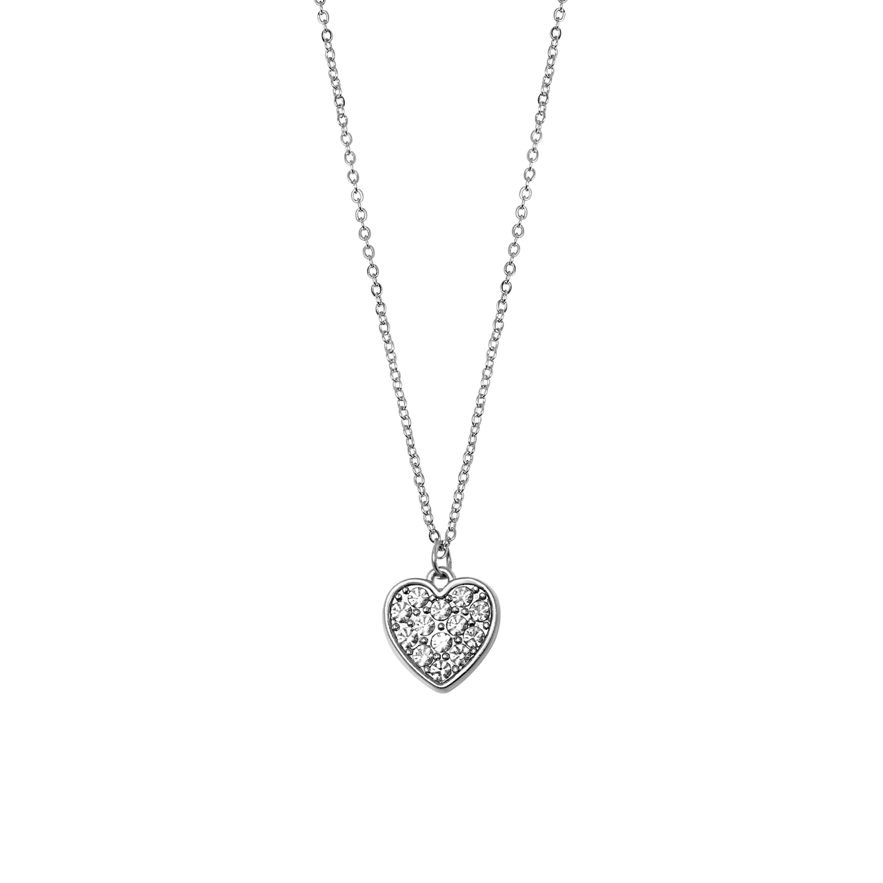 Bijoux zilverkleurige ketting met hanger hart voor dames