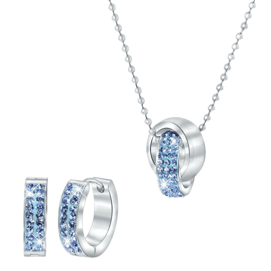 Gerecycled stalen set licht sapphire kristal