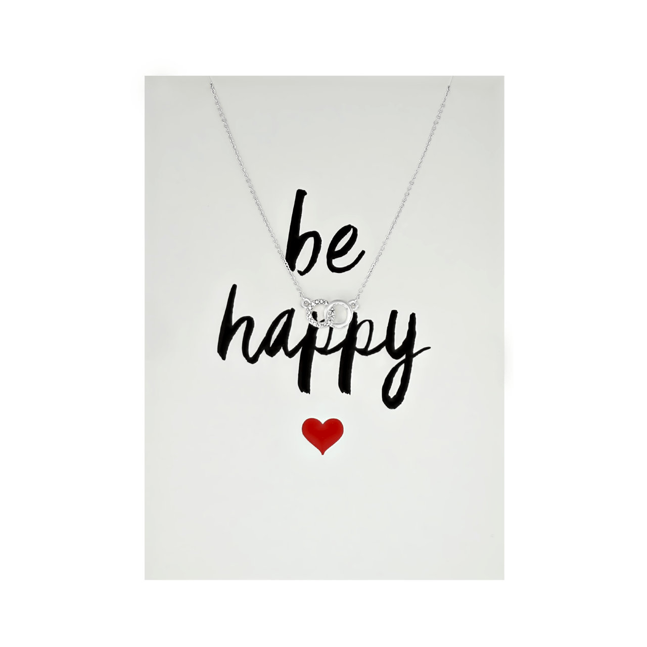 Byoux ketting met kaart 'be happy'
