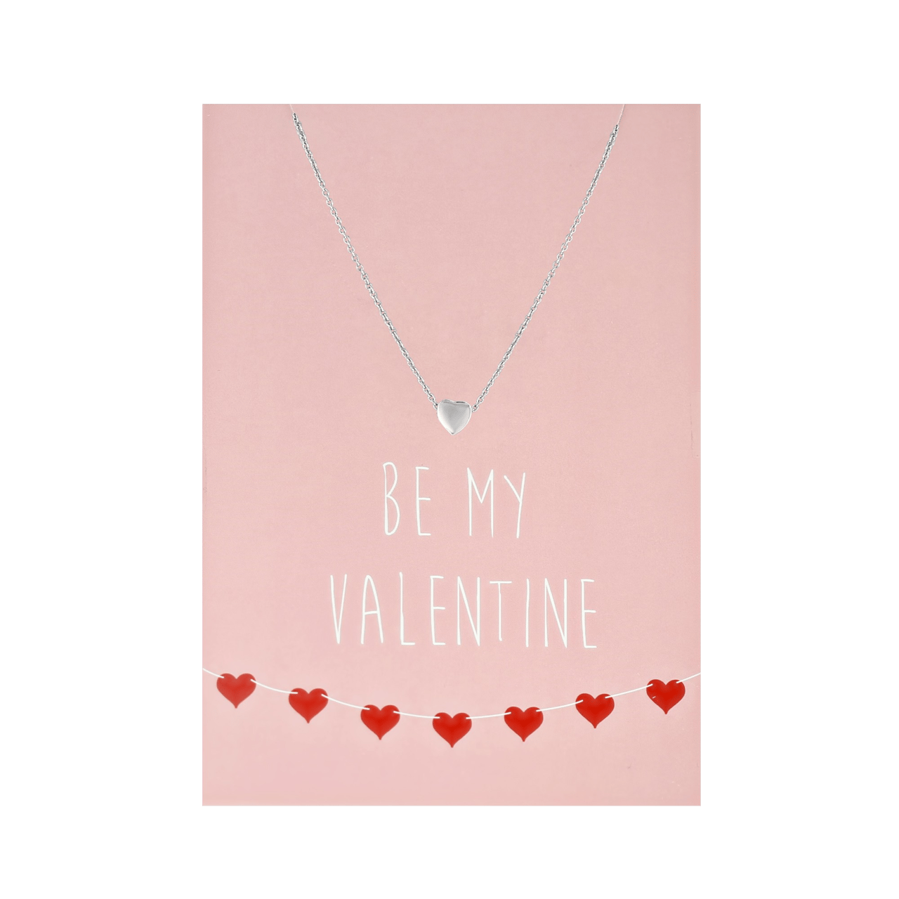 Byoux ketting met kaart 'be my Valentine'