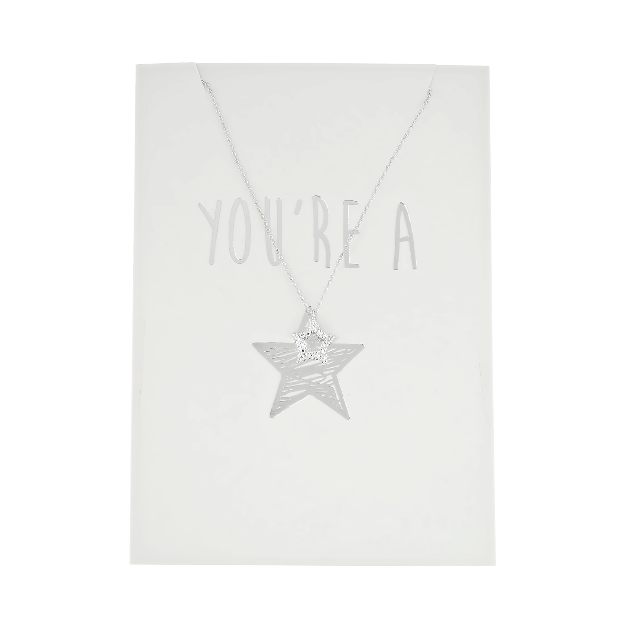 Byoux ketting met kaart 'you're a star'