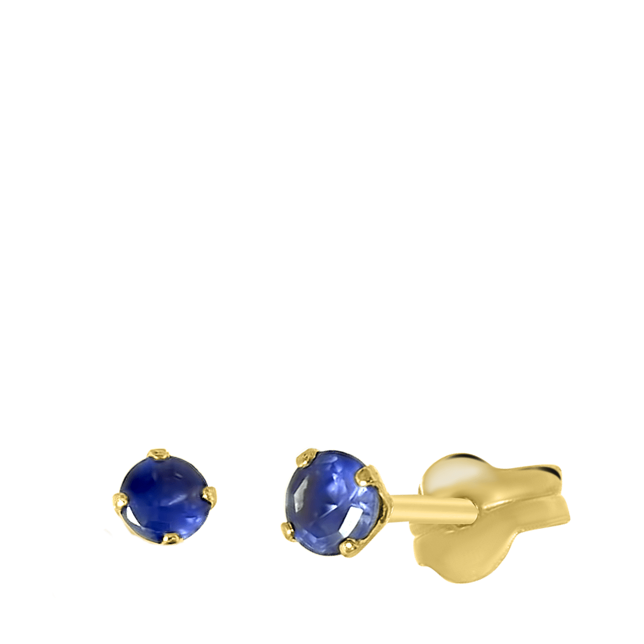 14 Karaat geelgouden oorbellen blauw zirkonia