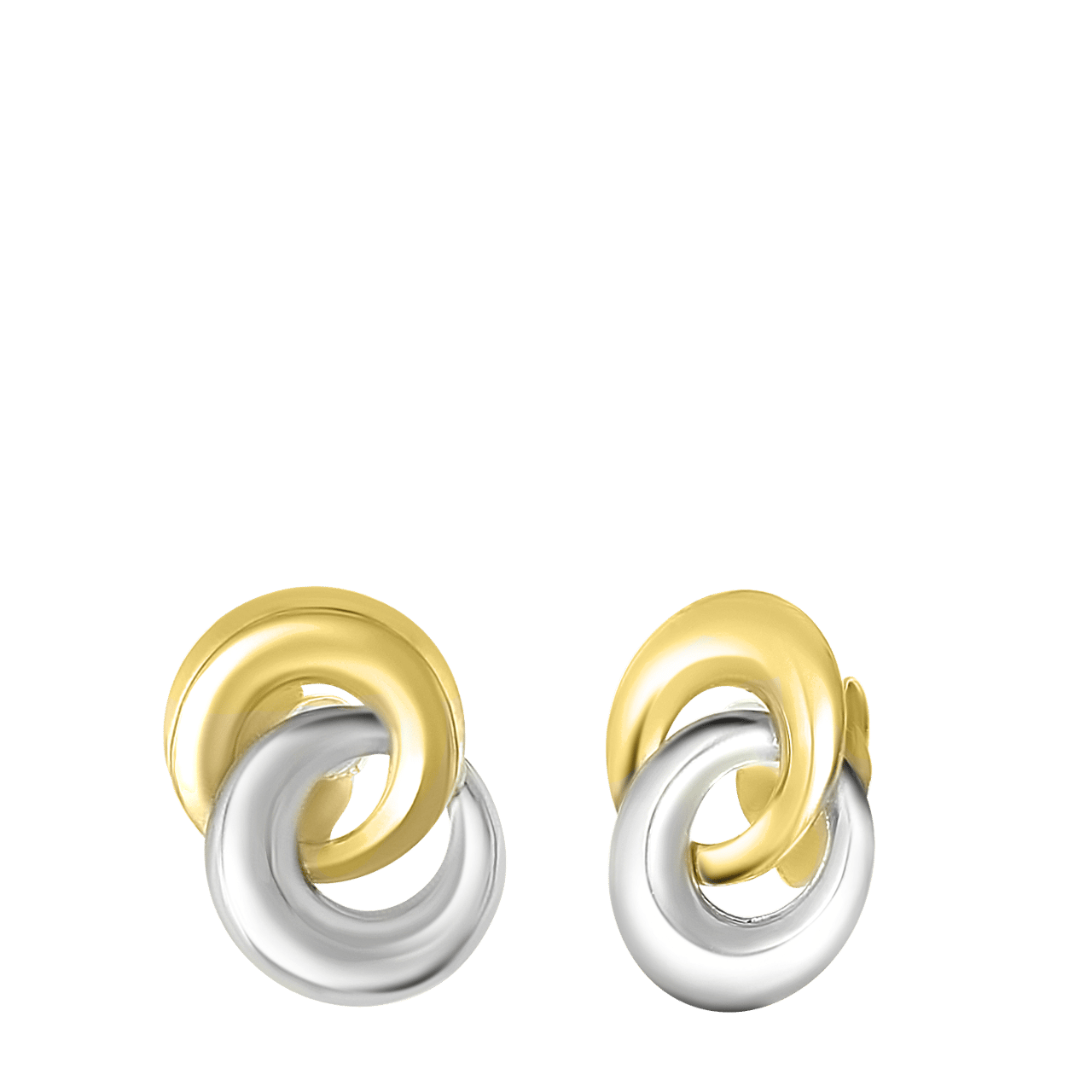 14 karaat gouden bicolor oorknoppen voor dames