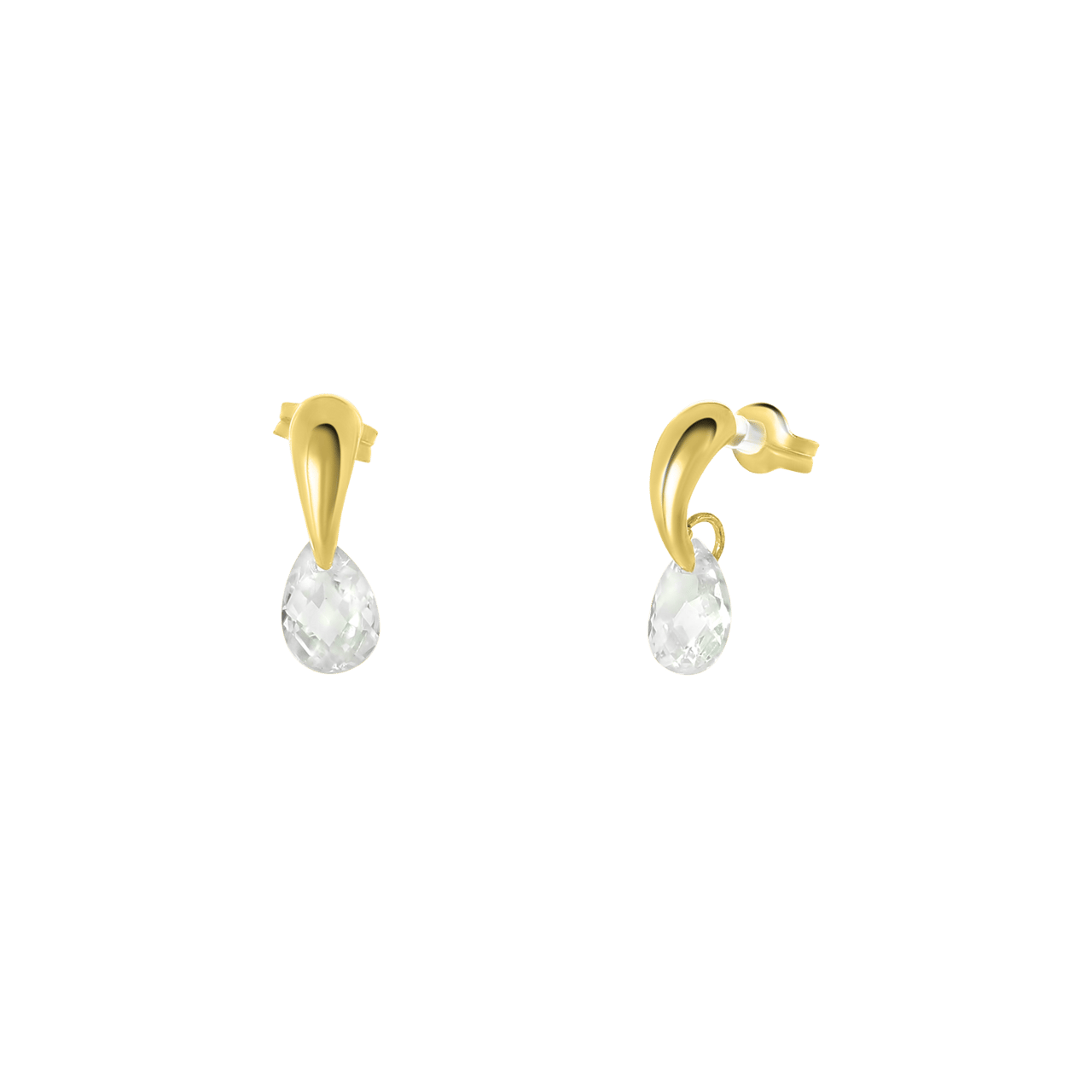 Ohrringe, 585 Gelbgold, mit Zirkonia