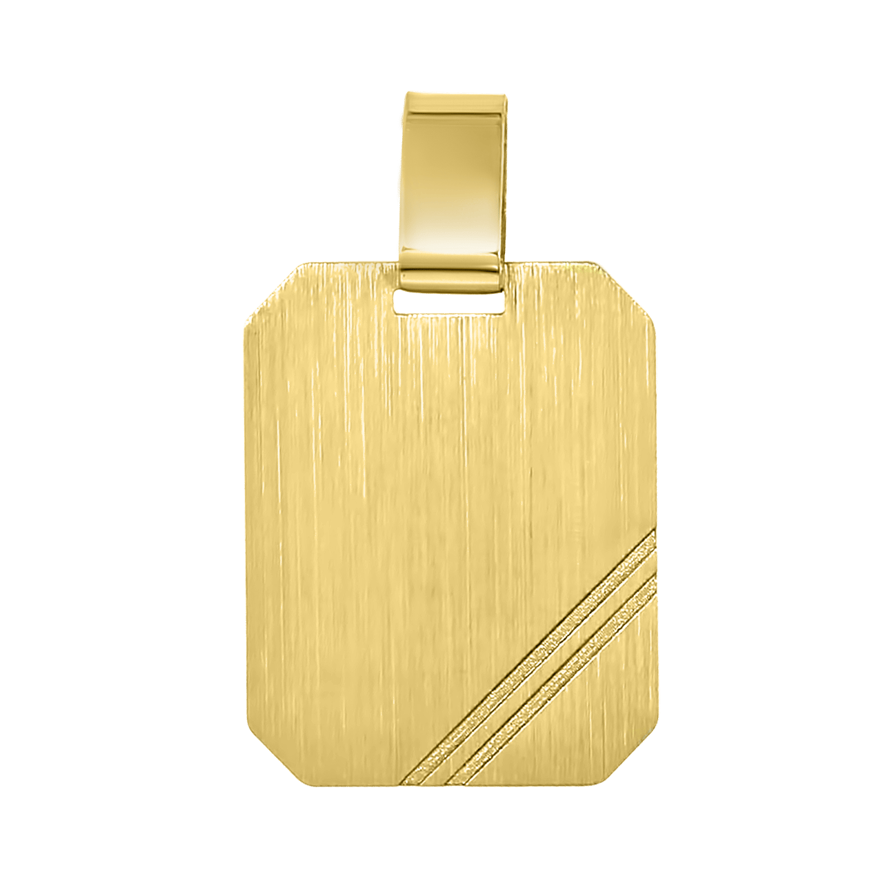 Gravurplatte, 585 Gelbgold, Rechteck, matt