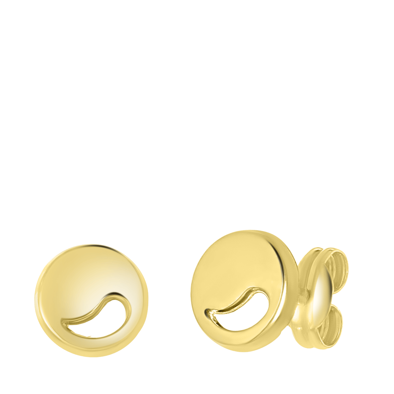 14 Karaat geelgouden oorbellen rond 6mm
