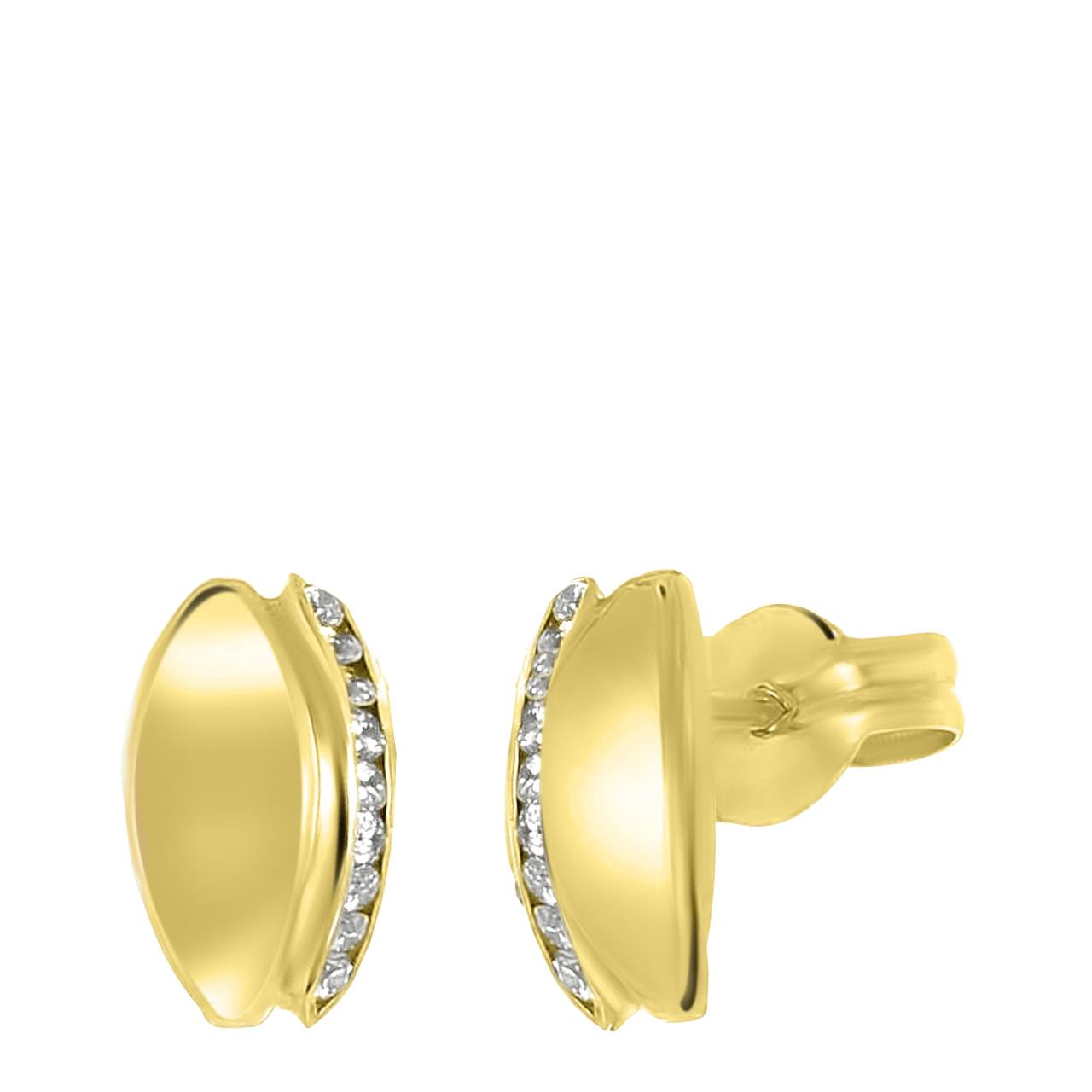 14 Karaat geelgouden oorbellen druppel zirkonia