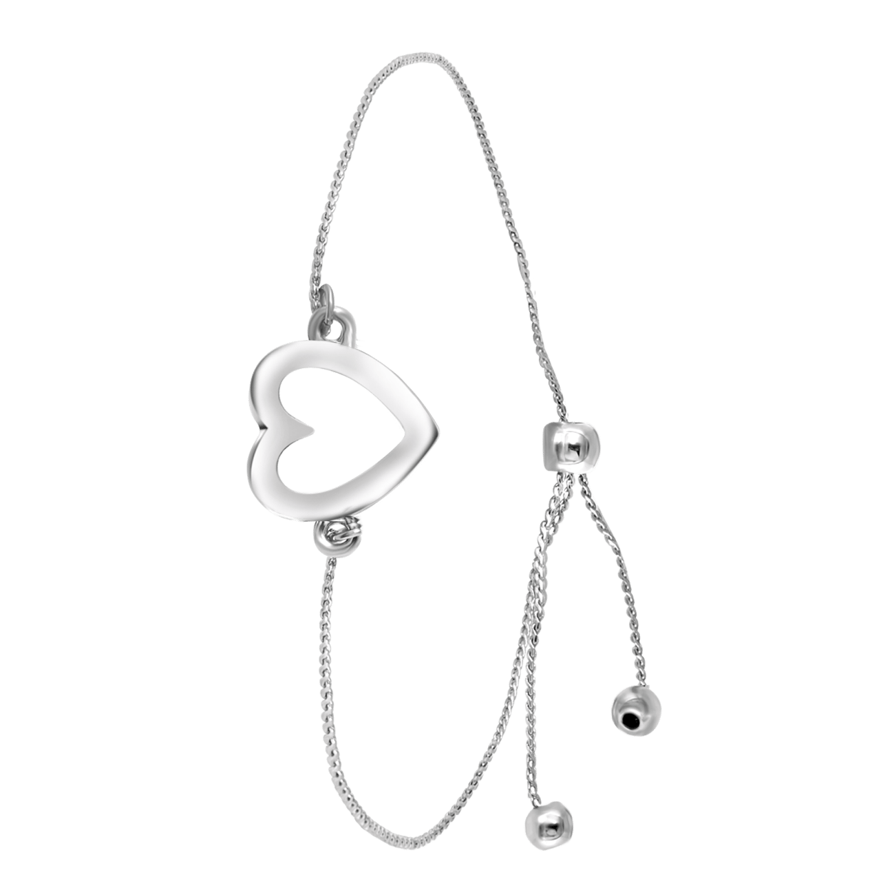 Zilverkleurig byoux armbandje met hartje