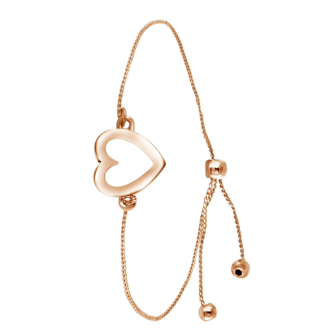 Bijoux rosékleurige fantasiearmband hart voor dames