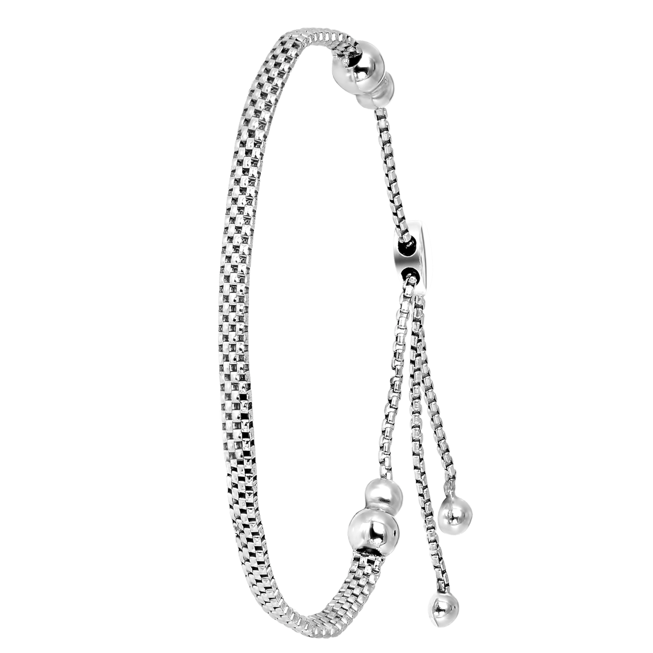 Silberarmband „Popcorn“, verschiebbar