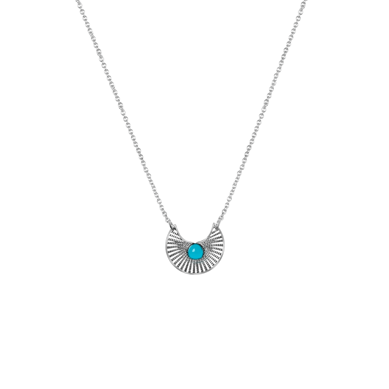 Zilverkleurige ketting met boho hanger