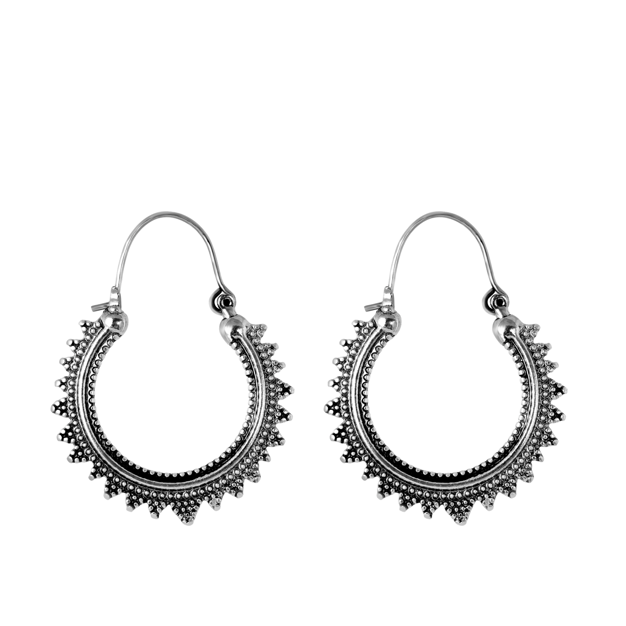 Zilverkleurige byoux oorbellen boho