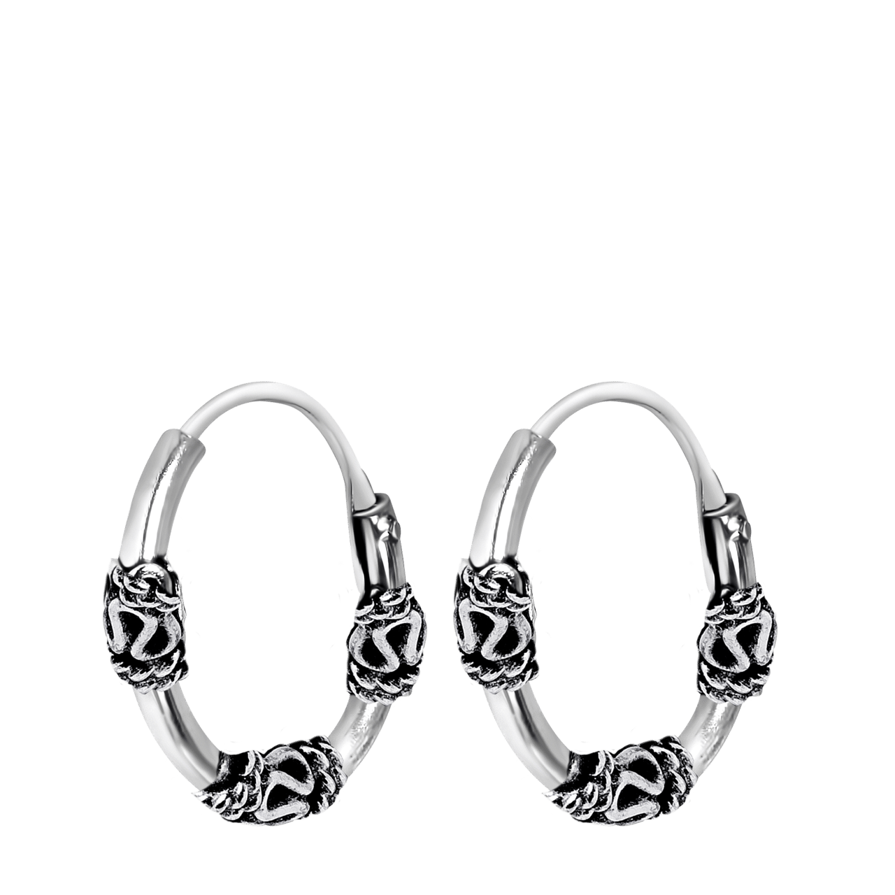 925 Silber, verarbeitete Ohrringe, Bali