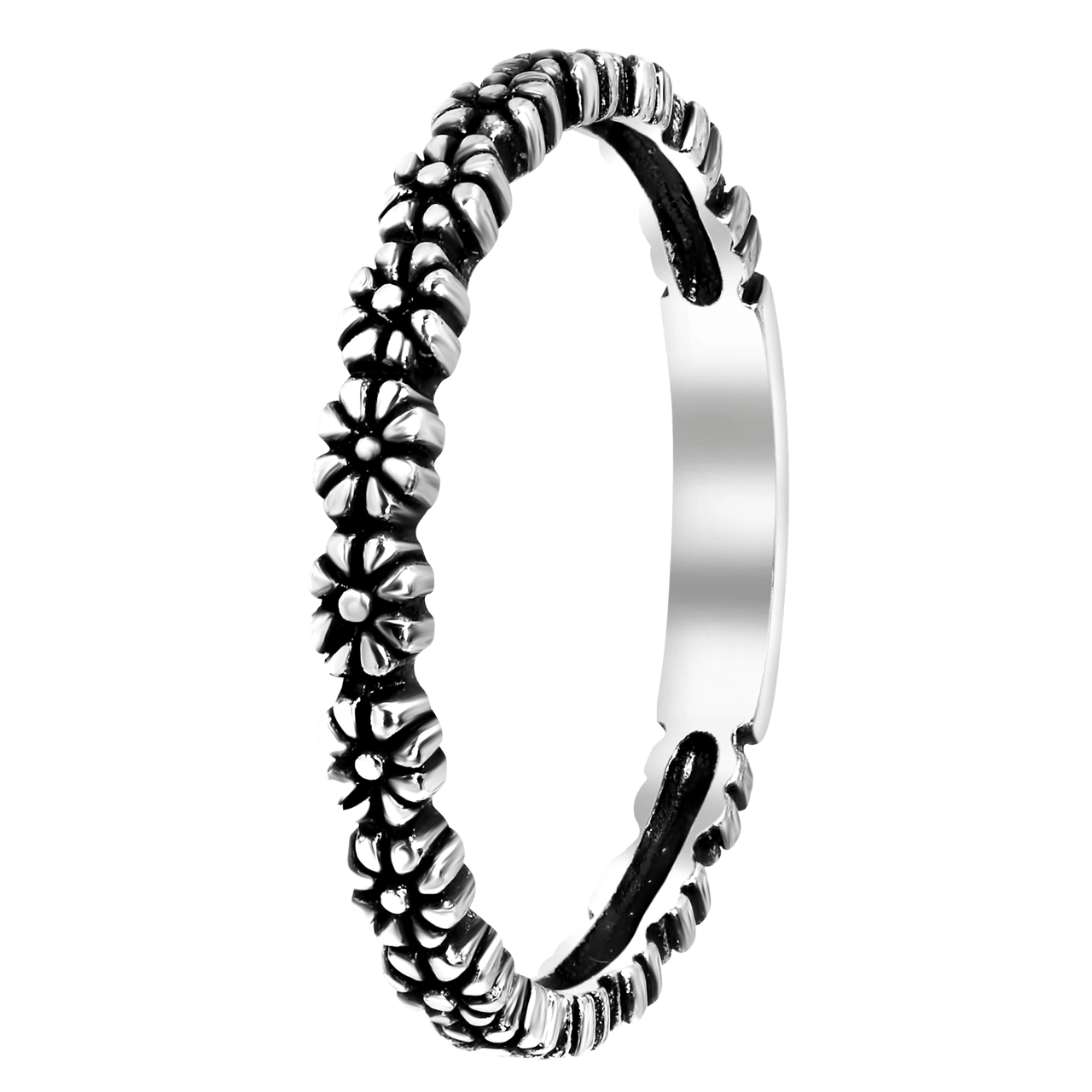 Zilveren ring bloemen Bali
