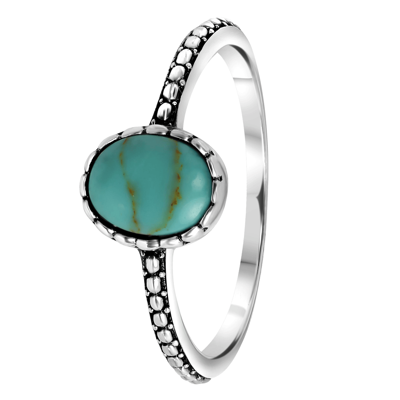 Zilveren ring turquoise Bali