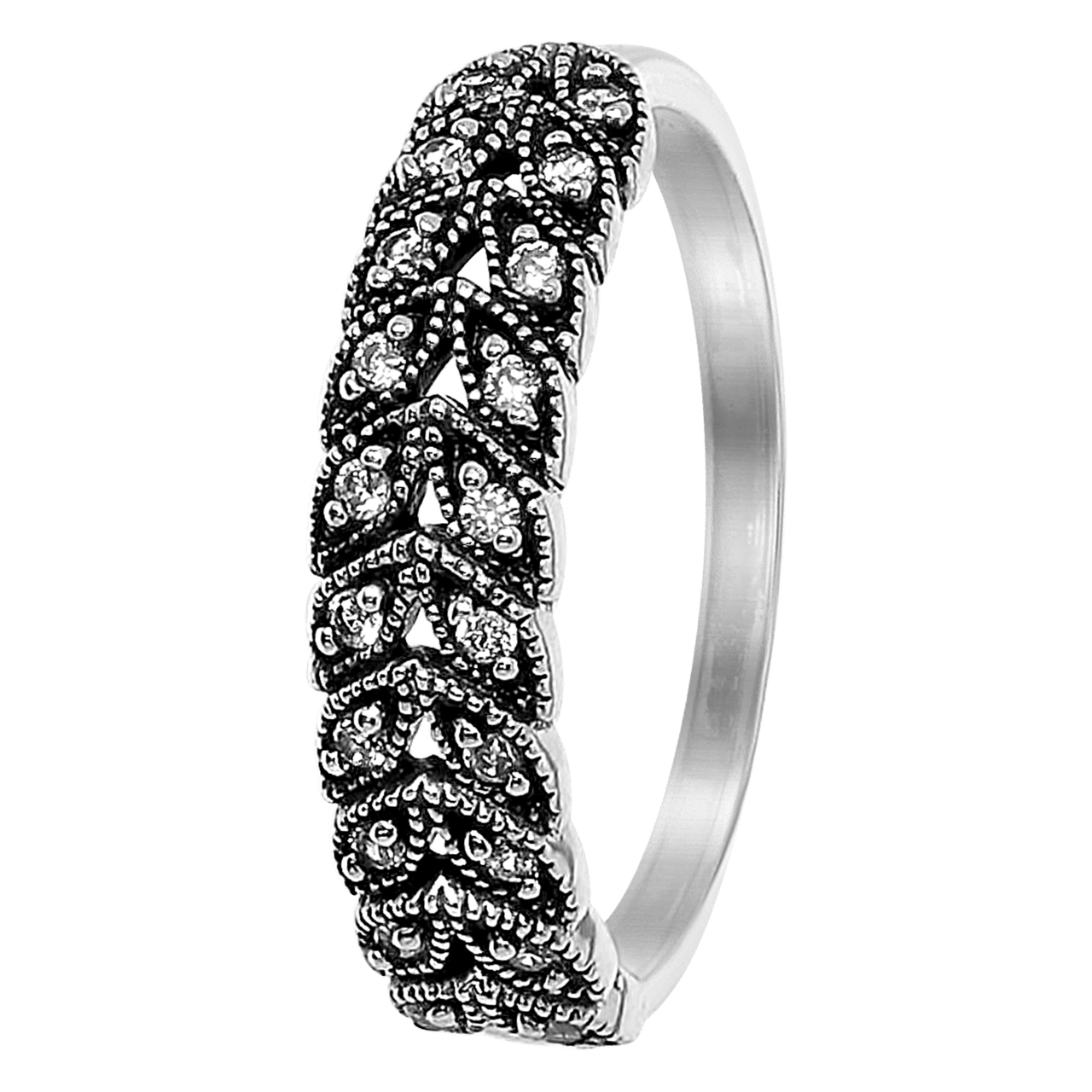 Zilveren ring bewerkt met zirkonia Bali