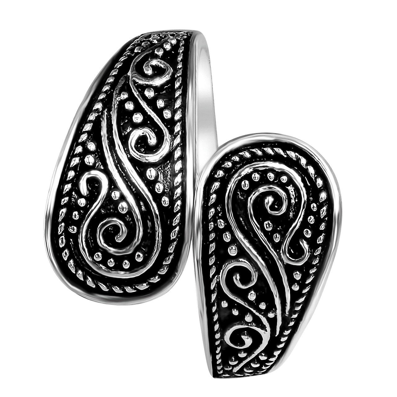 Zilveren ring bewerkt breed Bali
