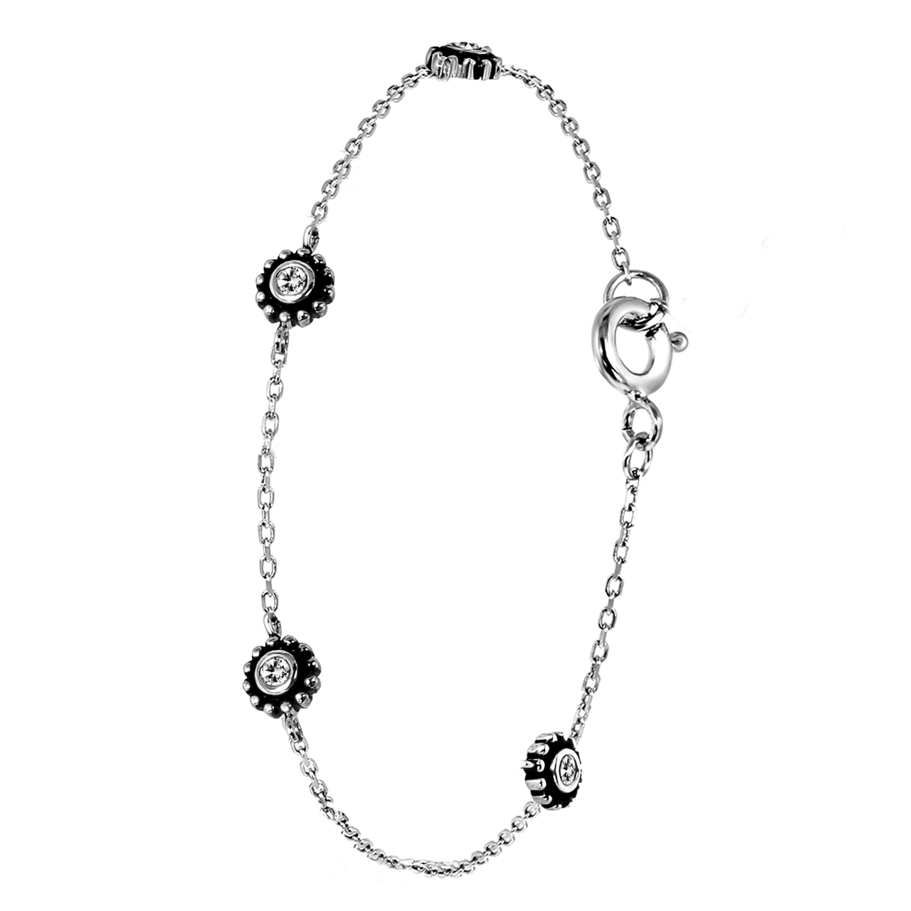 Zilveren armband rondjes bewerkt Bali