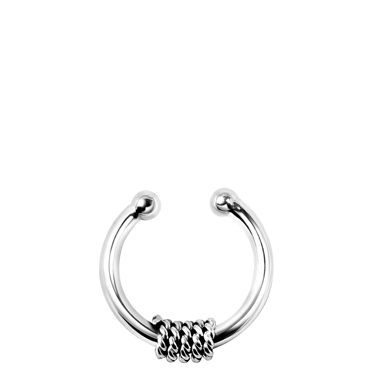 Zilveren ear cuff bewerkt 11,5mm Bali