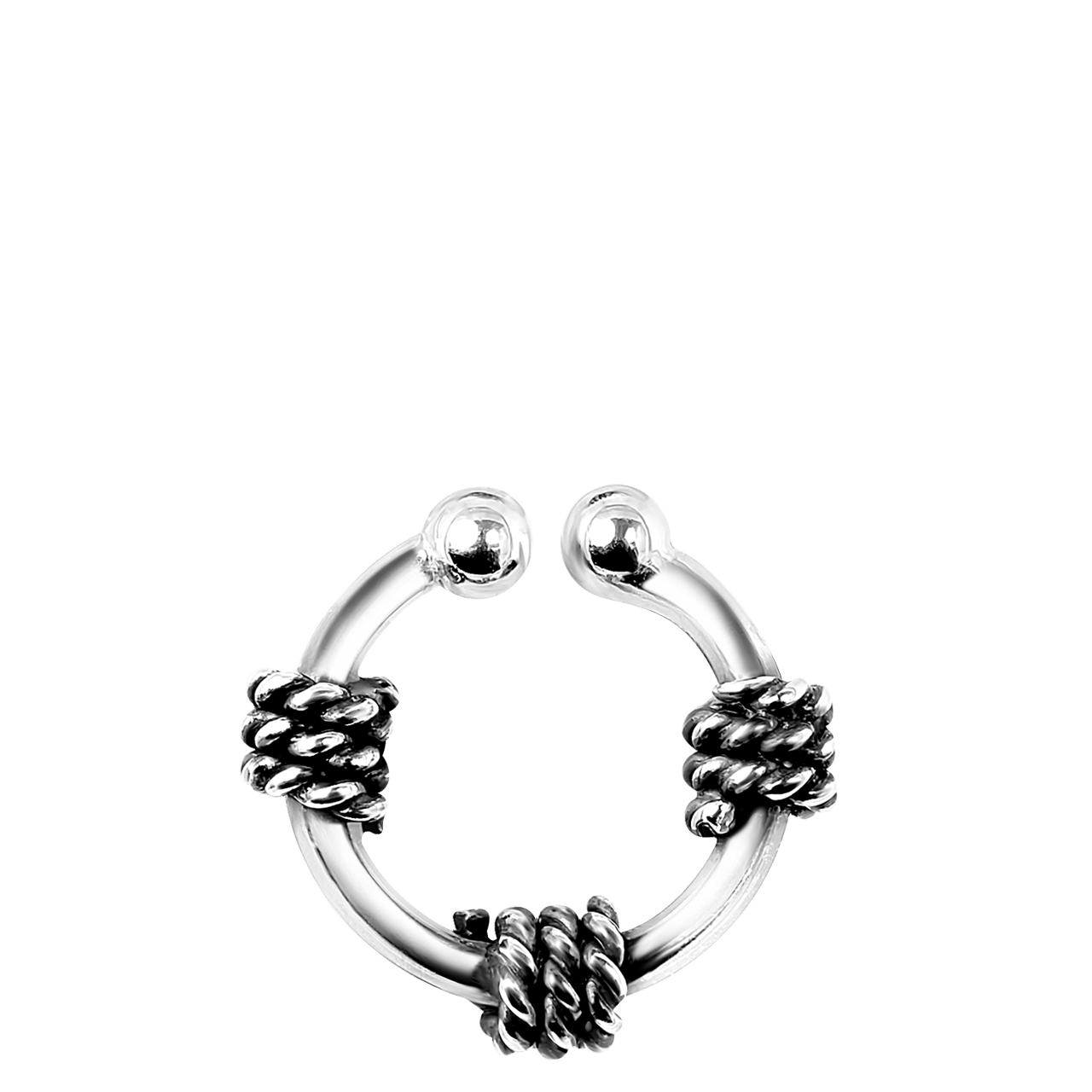 Silbernes fake Piercing bearbeitet 11 mm Bali