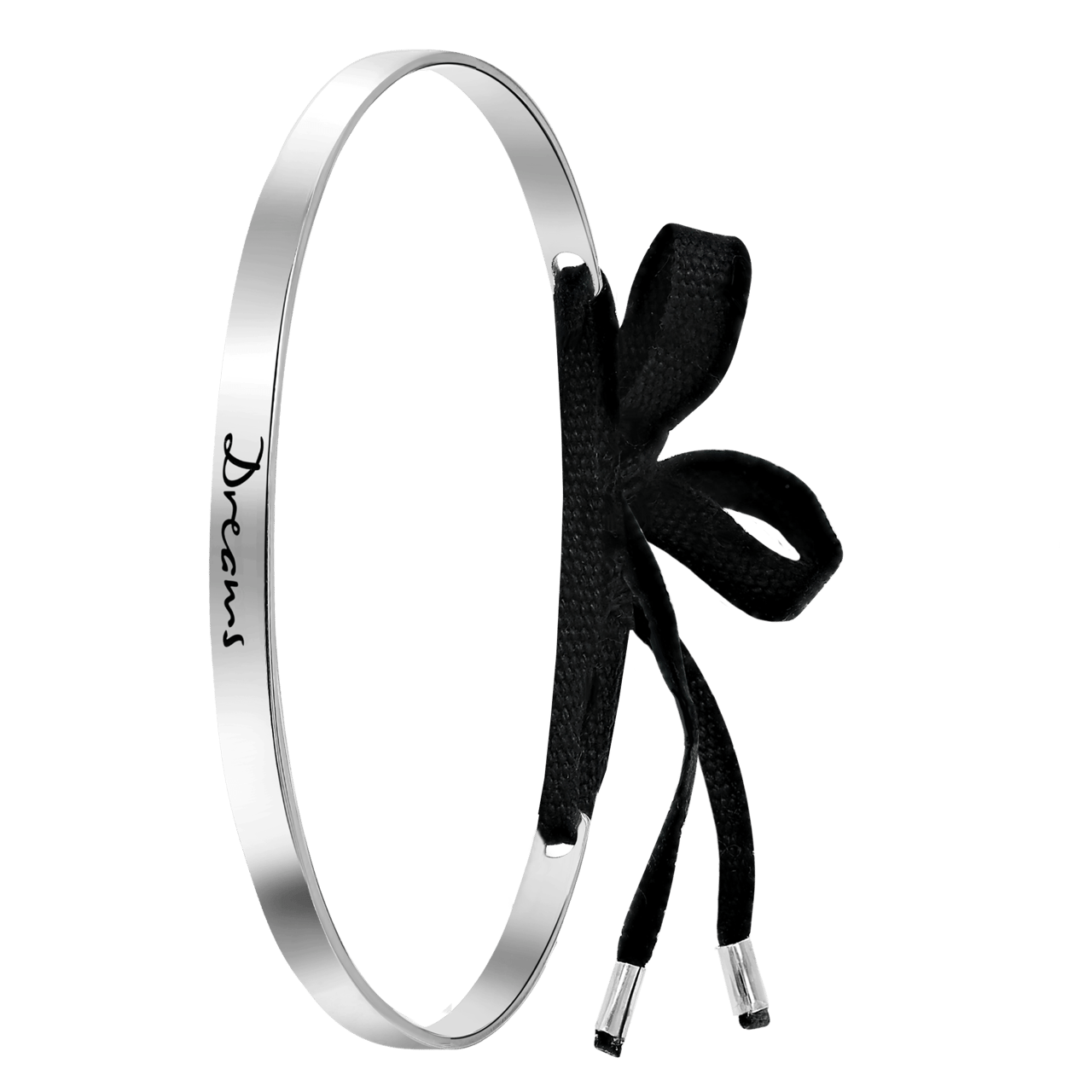 Zilveren armband tekst/zwart koord Bali