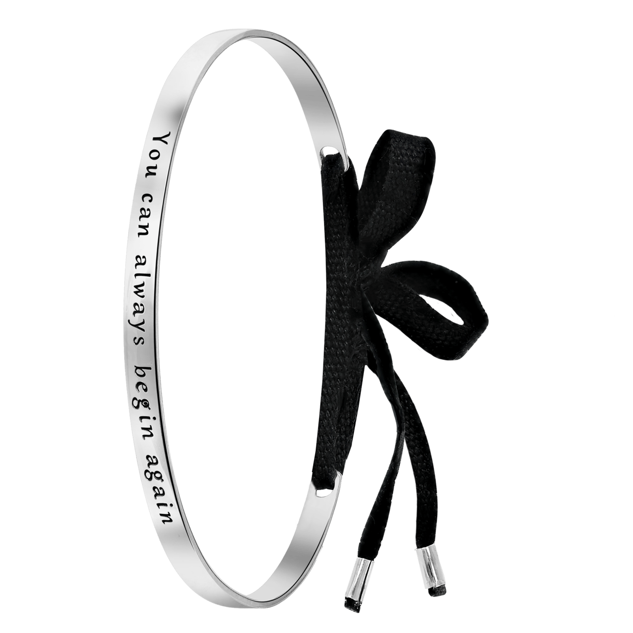 Zilveren armband tekst/zwart koord Bali