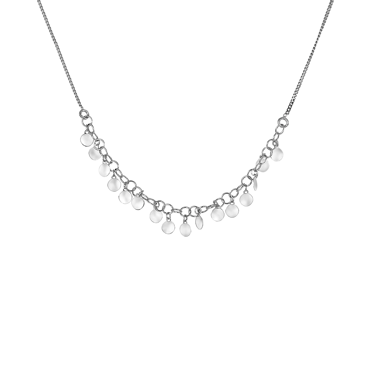 Gerecycled zilveren ketting disc bedels Bali