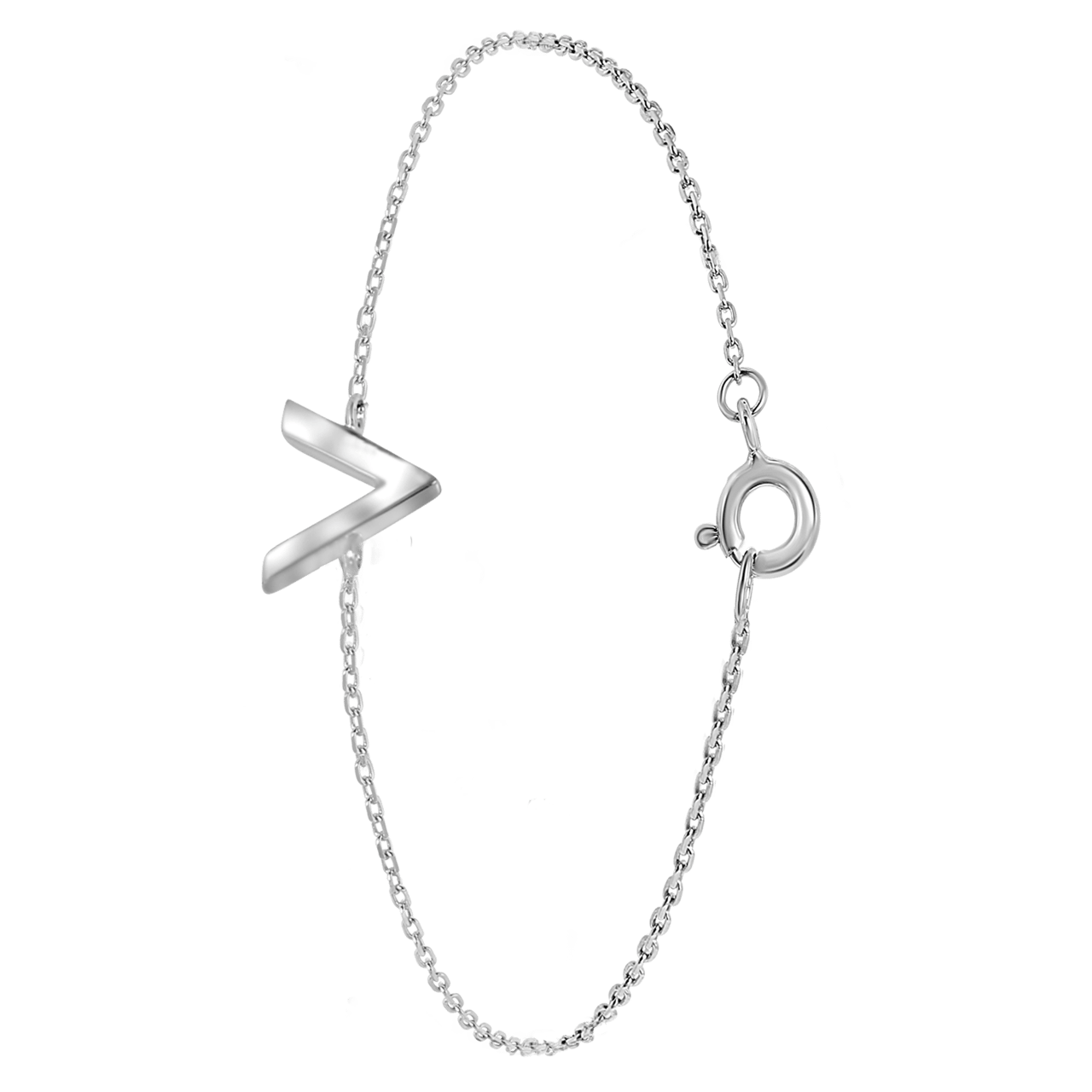 Zilveren armband V rhodiumplated