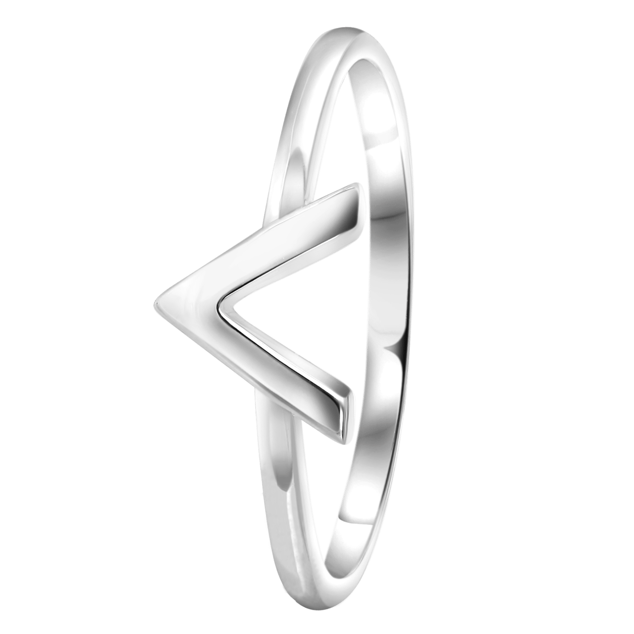 Zilveren ring V rhodiumplated