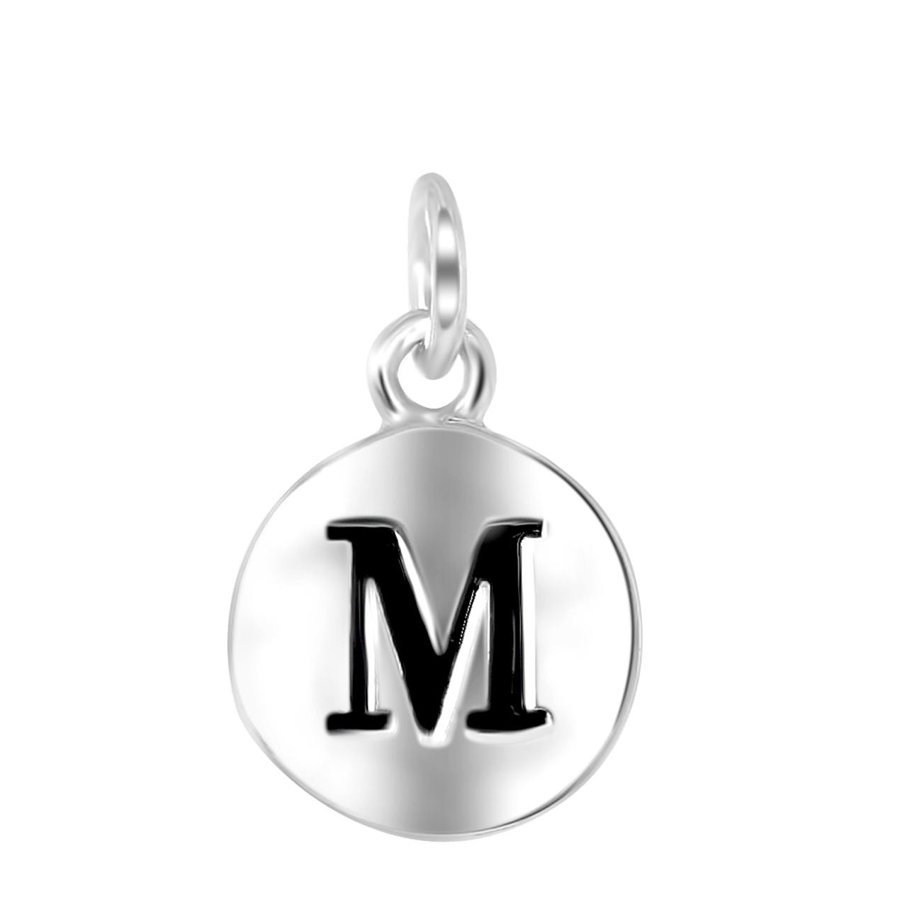 Zilveren hanger alfabet rhodiumplated