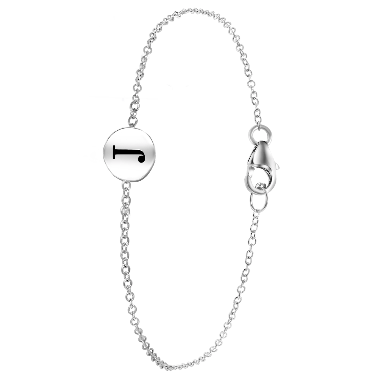 Zilveren armband alfabet rhodiumplated