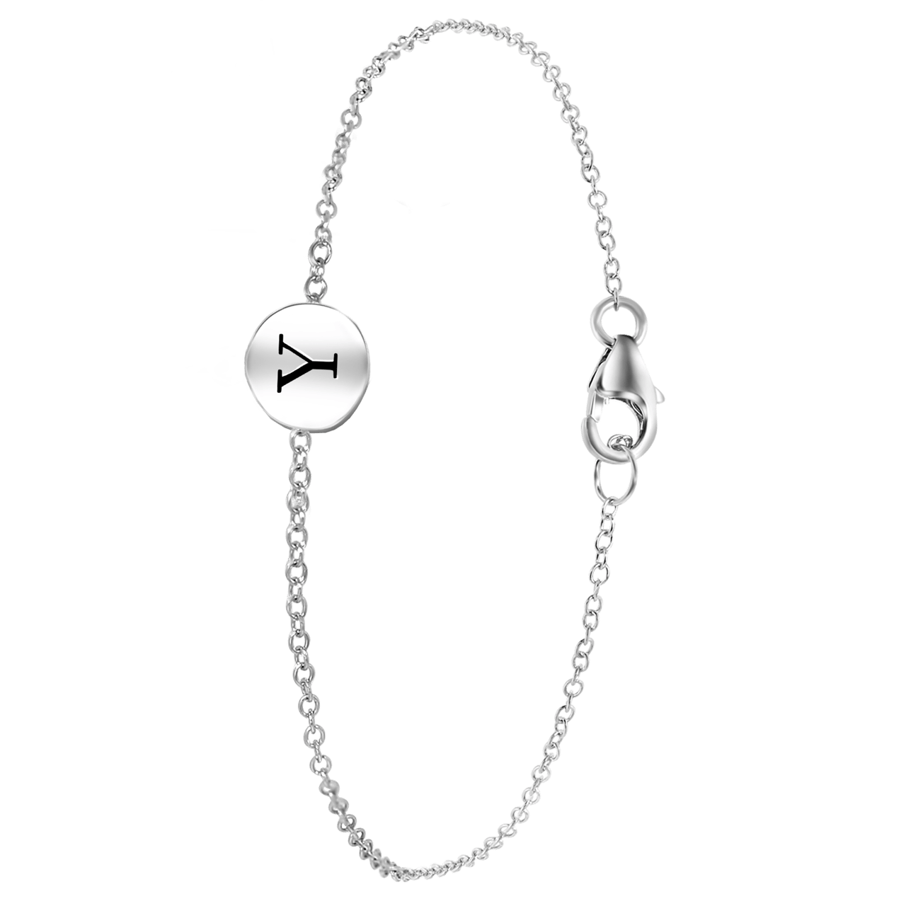 Zilveren armband alfabet rhodiumplated