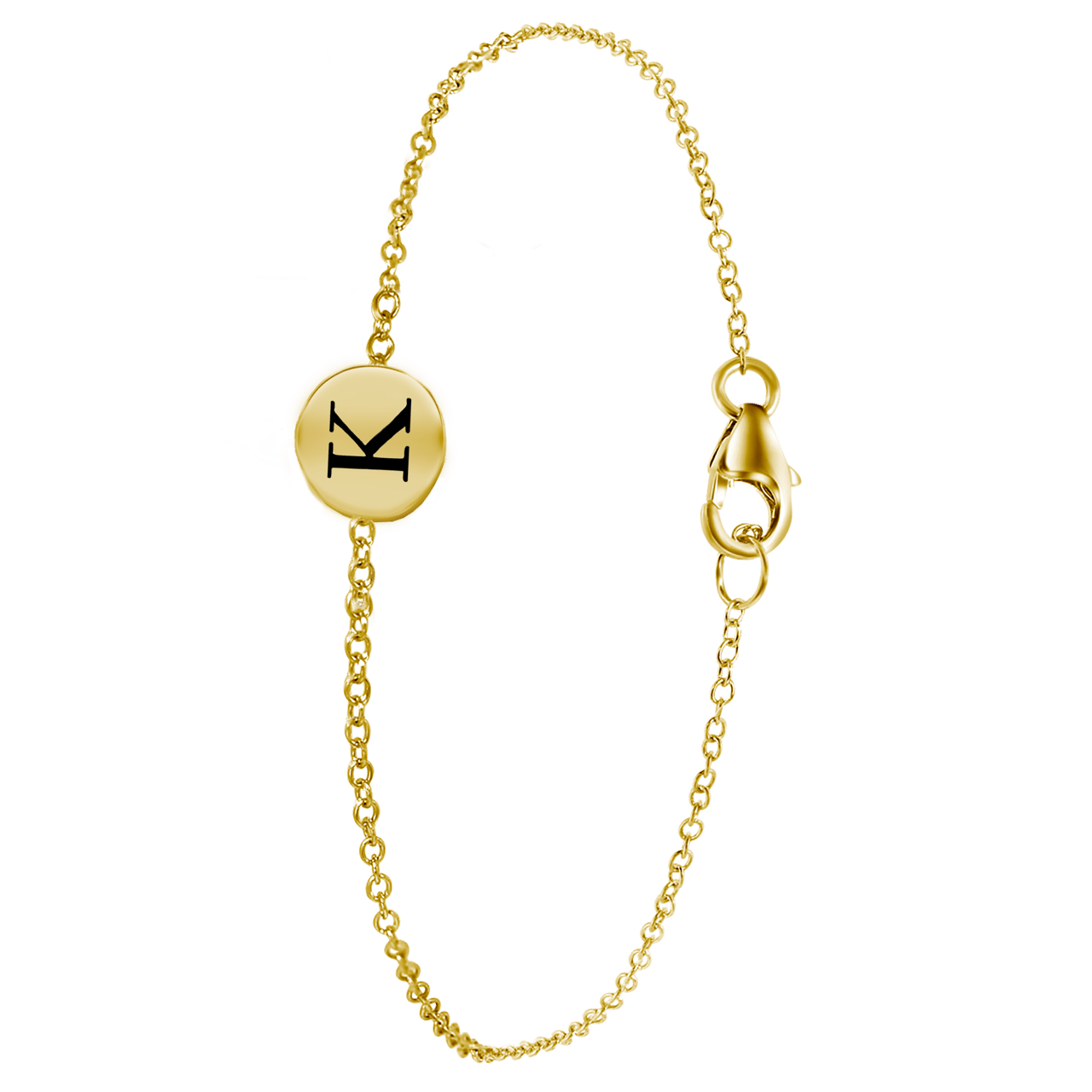 Zilveren armband alfabet goldplated