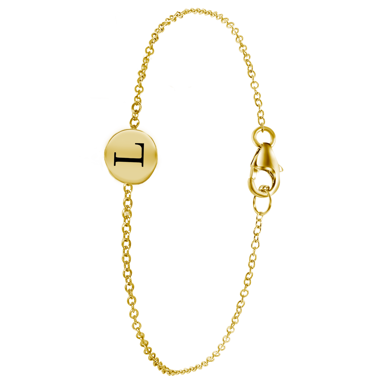 Zilveren armband alfabet goldplated