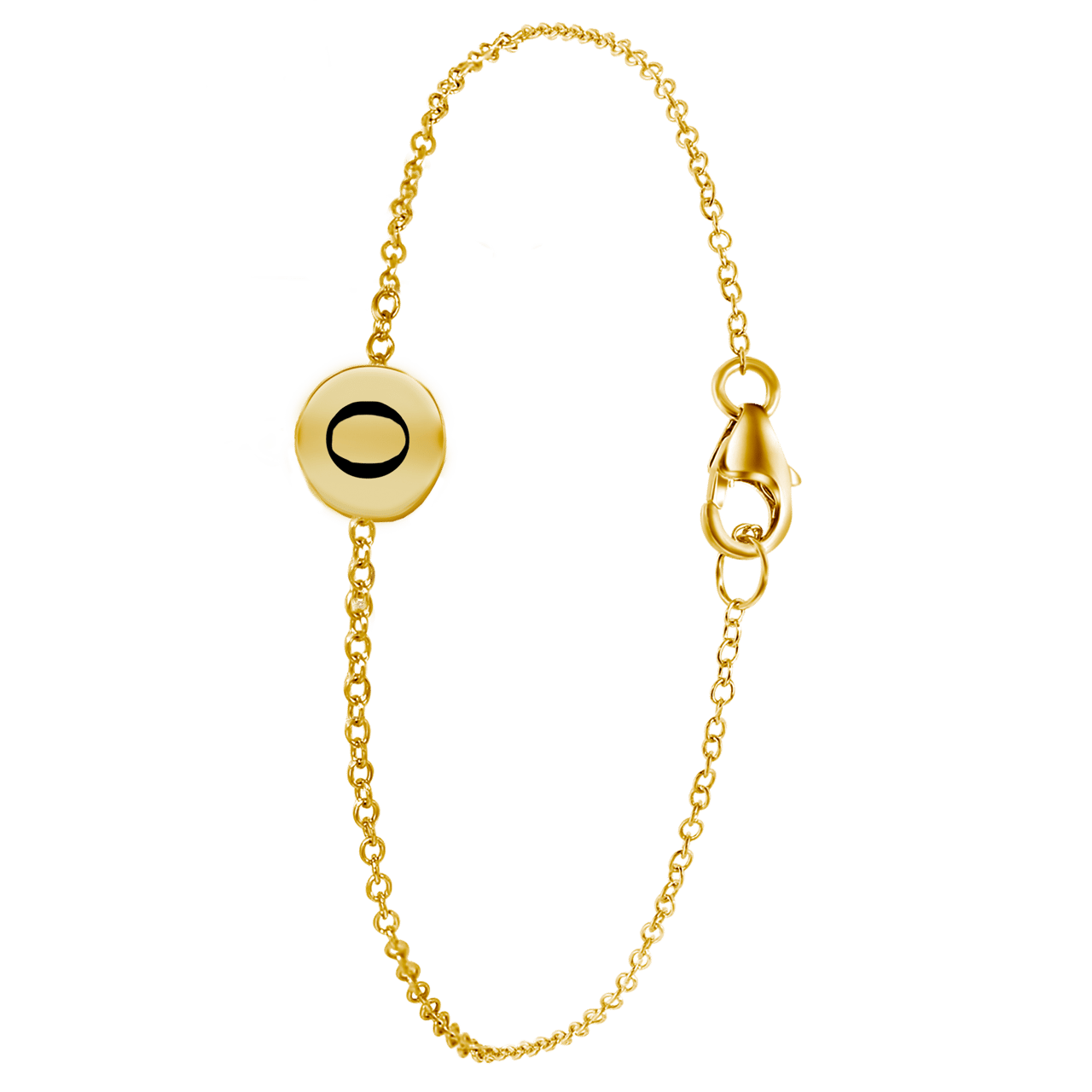 Zilveren armband alfabet goldplated