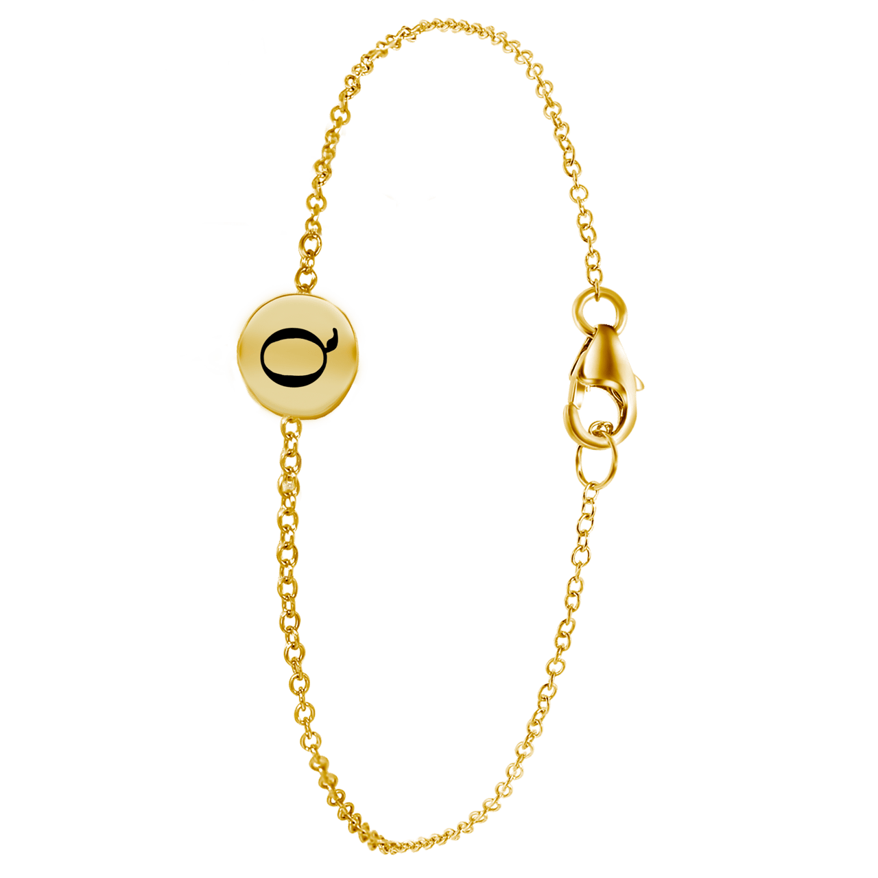 Zilveren armband alfabet goldplated