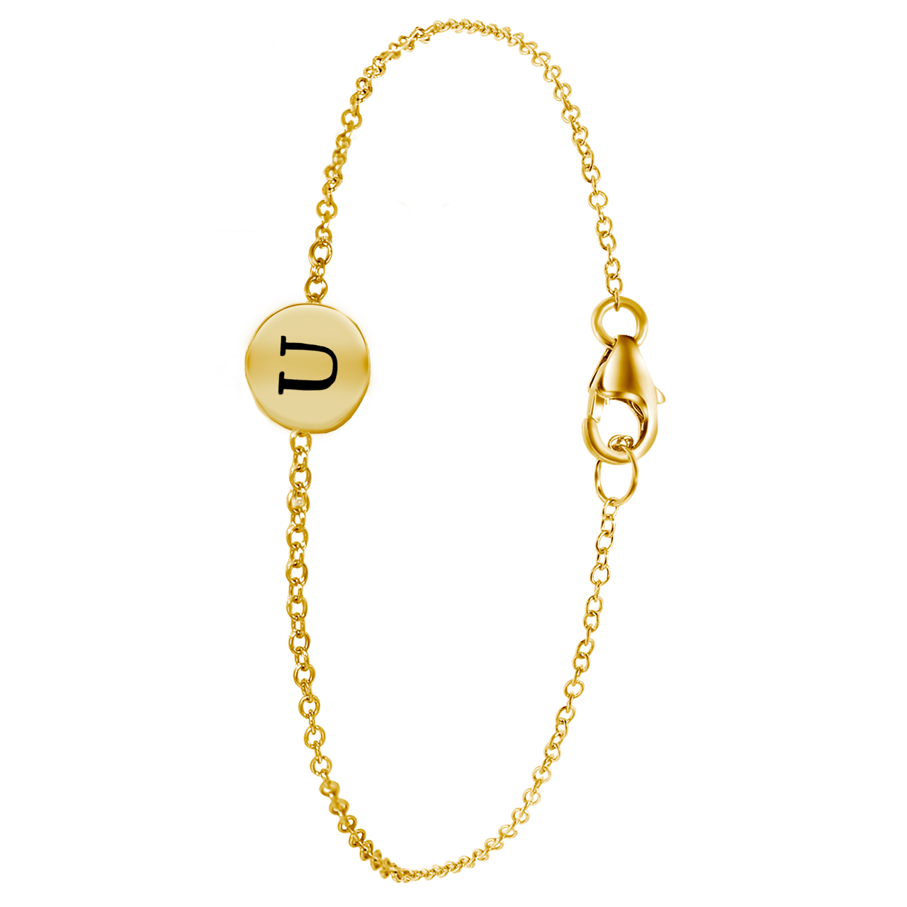 Zilveren armband alfabet goldplated
