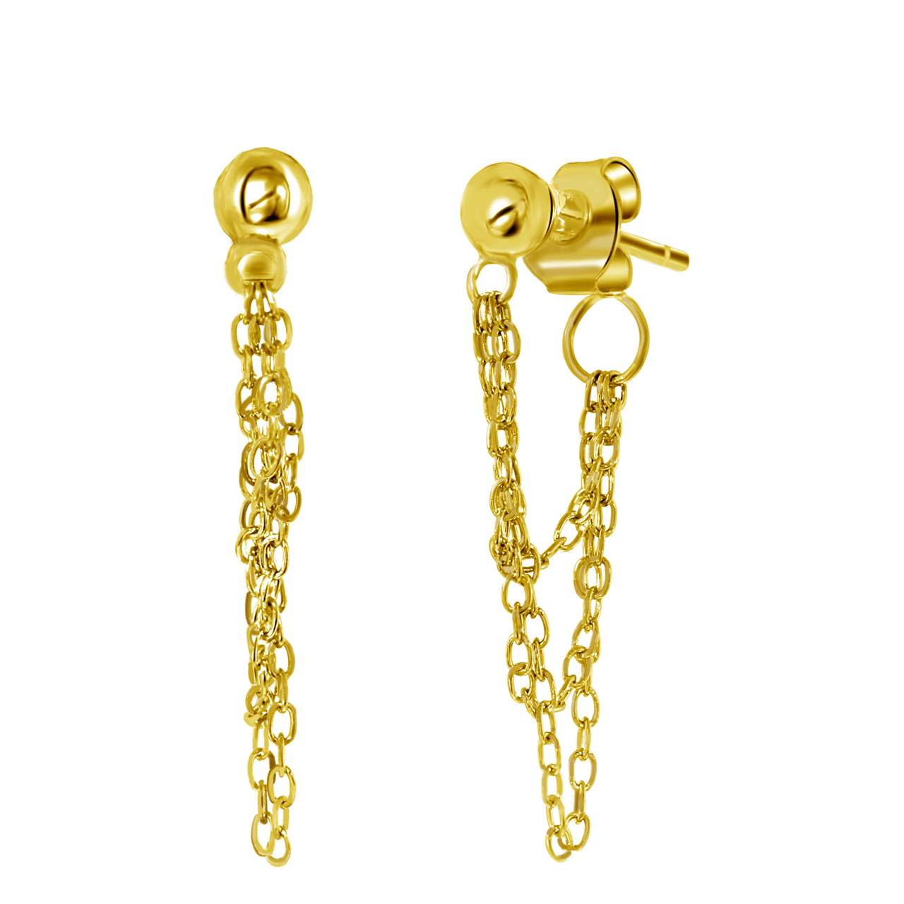 Zilveren goldplated oorknoppen voor dames